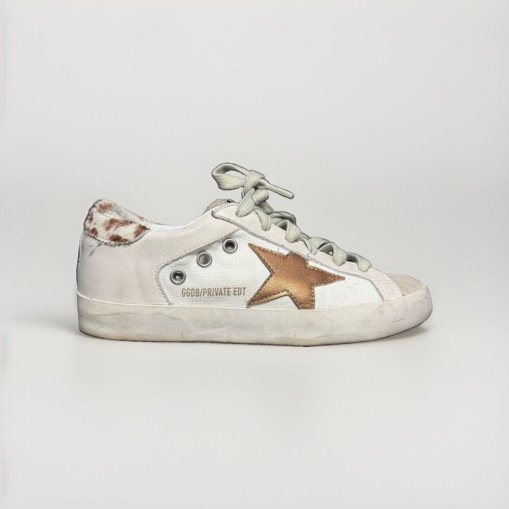 Golden Goose Super-Star Private Edition SSENSE Exclusive EU 34 White Gold Shoes